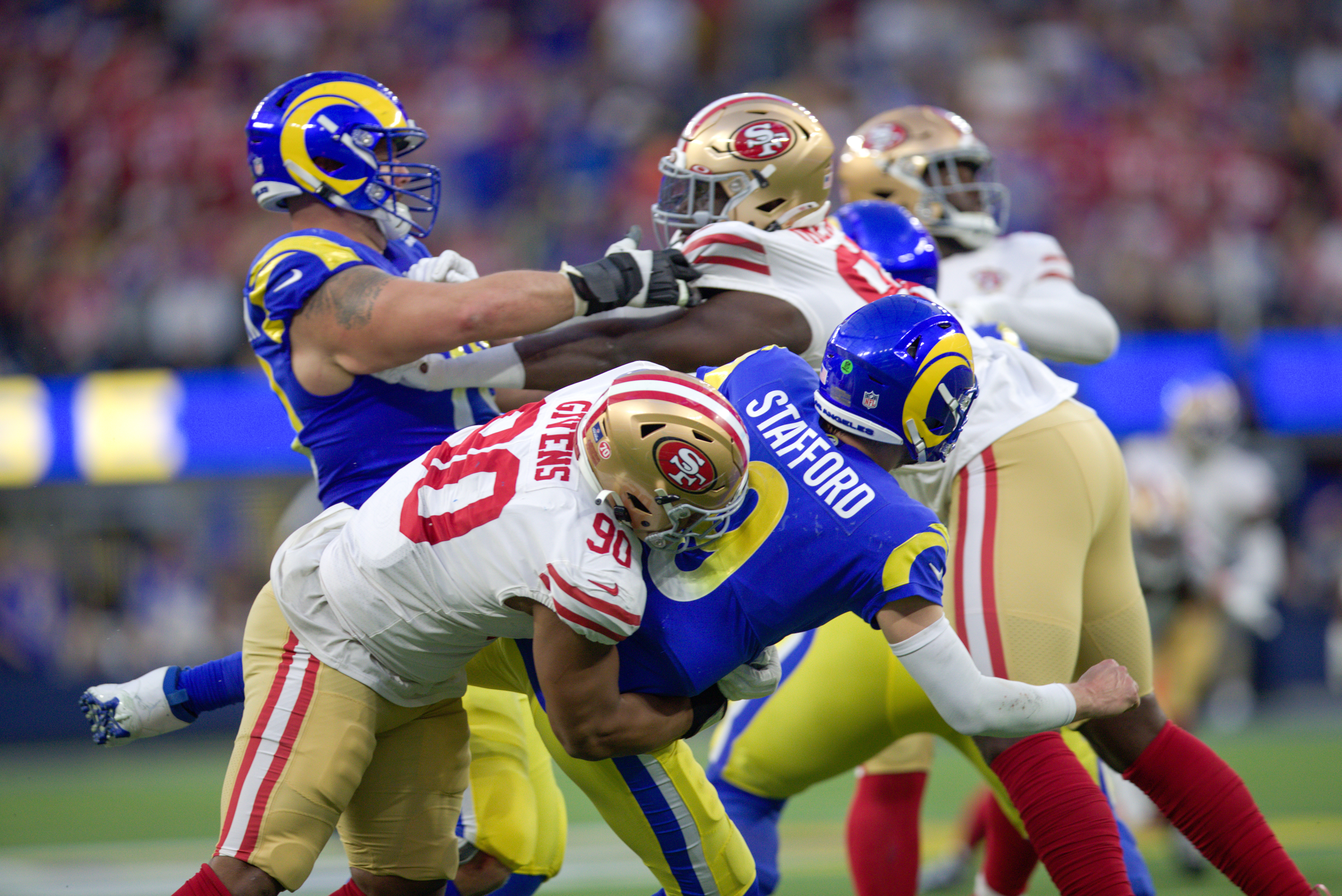 Matthew Stafford tackeled